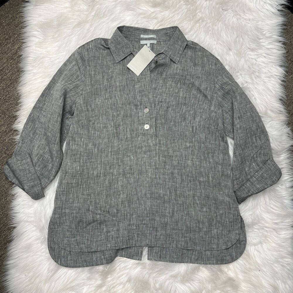HINSON WU SHIRT AILEEN 3/4 SLEEVE LUXE LINEN TOP SIZE 6
